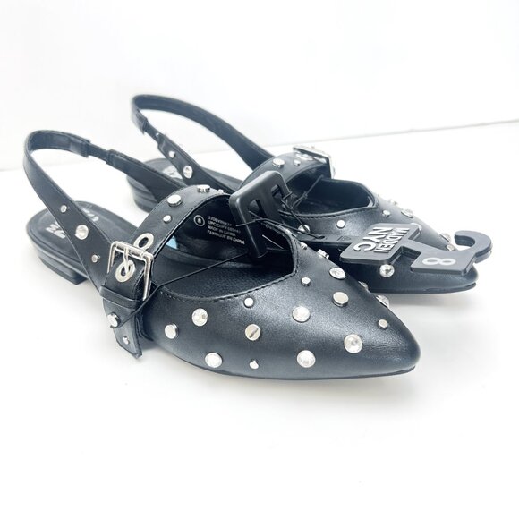 Sz 8 NWT Madden NYC Devin Stud Rhinestone Pointed Toe Mary Jane Slingback Sandal - Picture 3 of 11